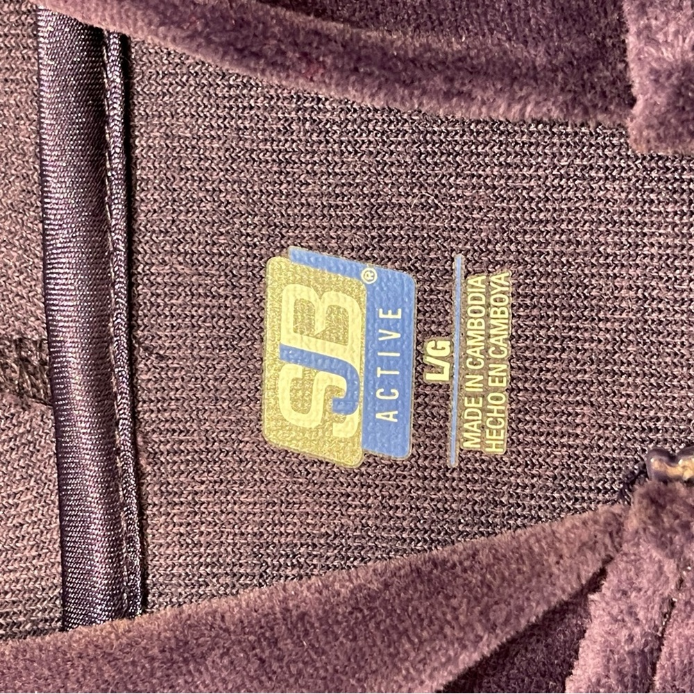 SJB ACTIVE WOMENS VELOUR ZIP UP SWEATSHIRT WITH HOOD  SIZE L. PURPLE - Picture 5 of 9